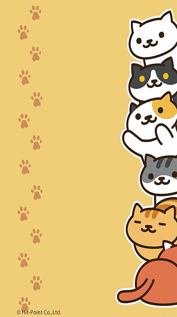 Neko atsume computer number two, now with peaches HD wallpaper | Pxfuel