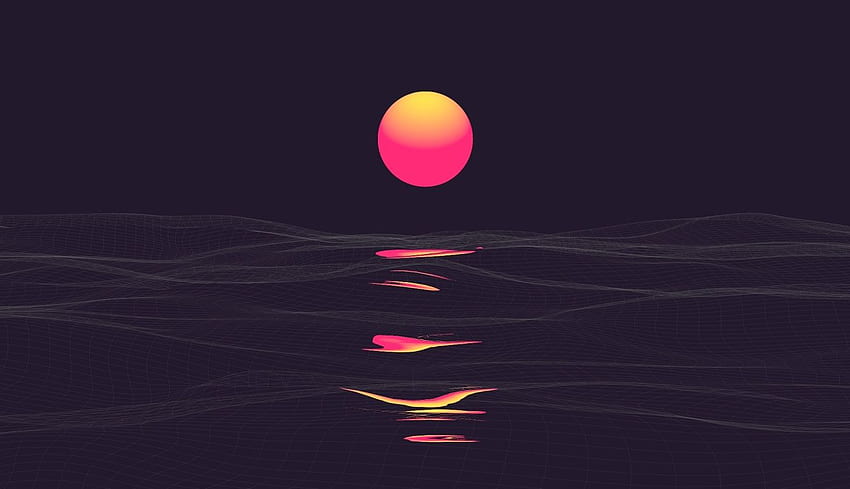 Abstract Vaporwave Retrowave Sun Reflaction Laptop , Abstract , , and Background HD wallpaper