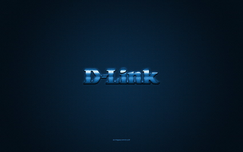D-Link logo, blue shiny logo, D-Link metal emblem, blue carbon fiber texture, D-Link, brands, creative art, D-Link emblem HD wallpaper