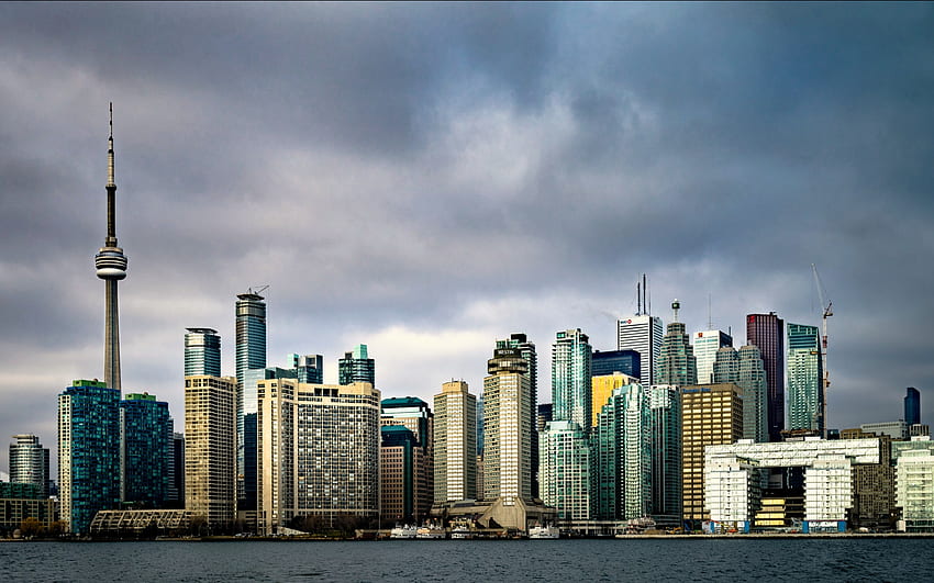Торонто, градски пейзаж, небостъргачи, Канада, Торонто HD тапет