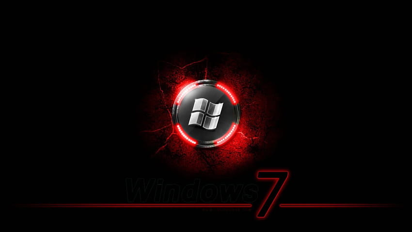 Luz LED roja y negra Windows 7 fondo de pantalla