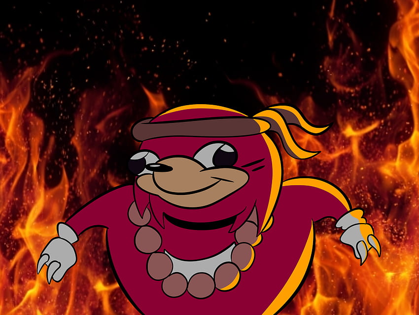 Computador de chamas de personagem fictício de desenho animado - Você conhece Da Way, , Ugandan Knuckles papel de parede HD
