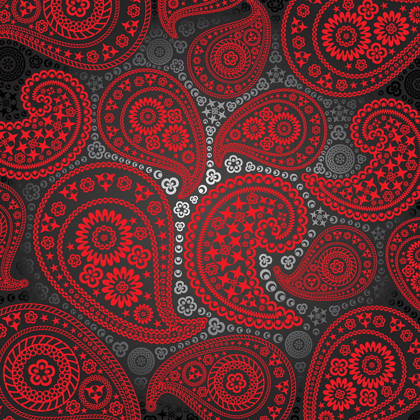 Red and black paisley pattern. Paisley pattern HD phone wallpaper
