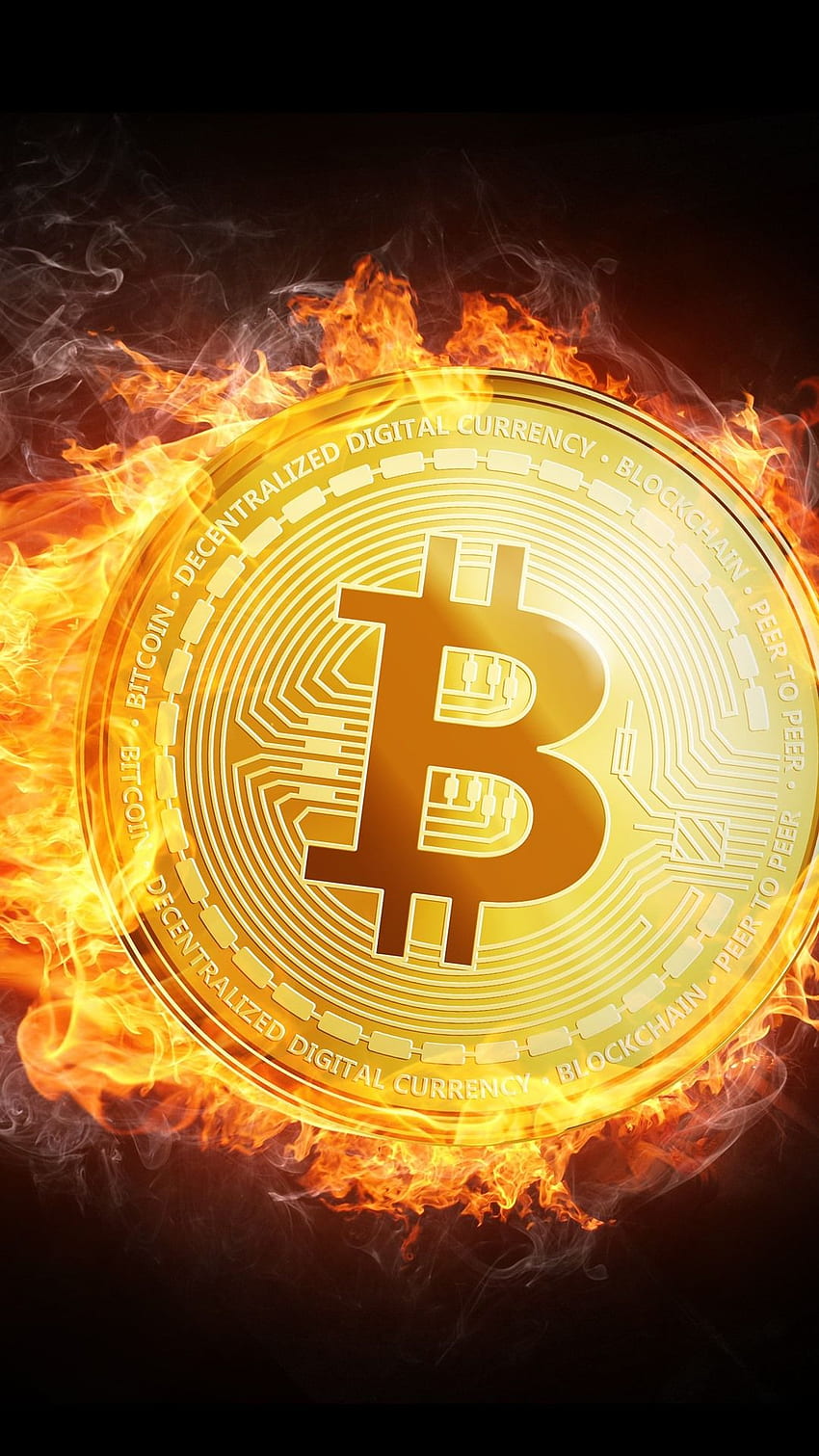 Bitcoin, Flame, Fire, Creative IPhone 11 Pro XS Max , Background HD phone wallpaper