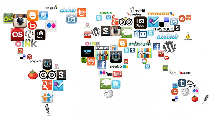: Social Media, World Map, Design, Icon, Internet Background HD wallpaper