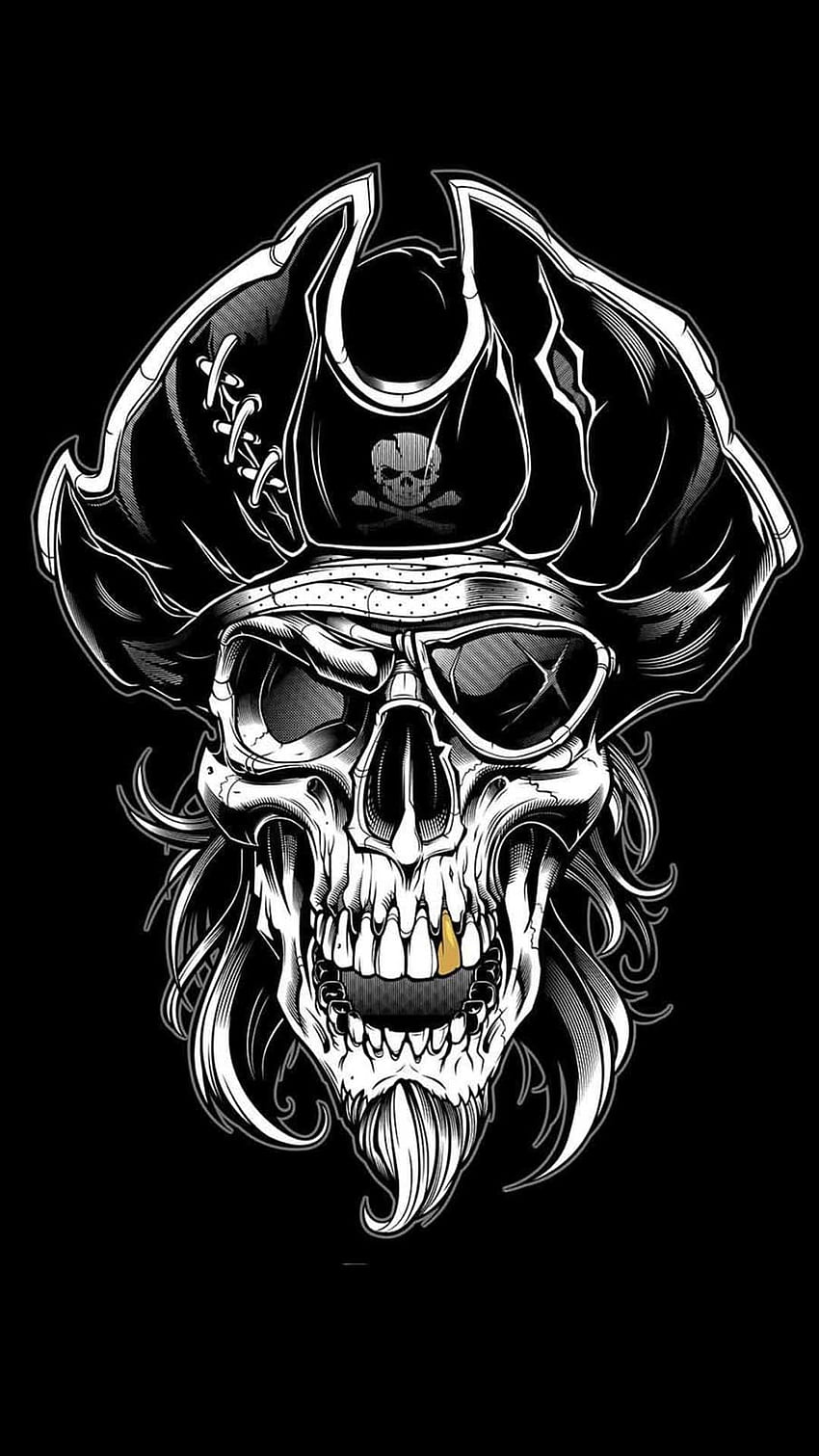 Czaszka pirata (najlepsza czaszka pirata i ) na czacie, piękna czaszka Tapeta na telefon HD
