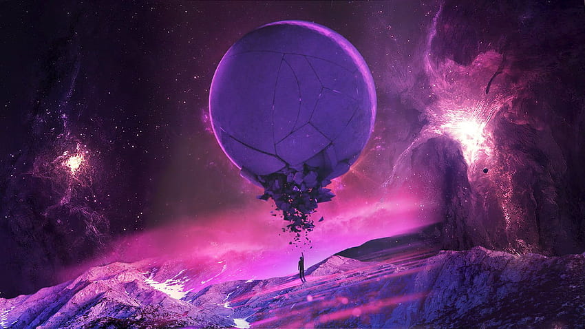 Space • purple planet illustration, pink, universe, stars, fantasy art • For You The Best For & Mobile HD wallpaper