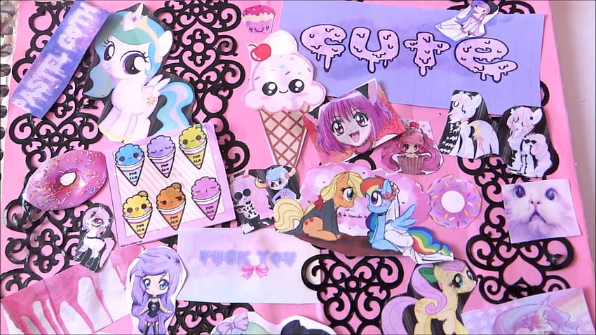 DIY: Creepy Pastel Goth School Supplies HD wallpaper