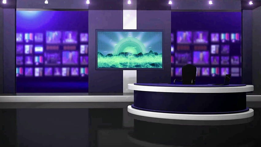 Vídeo de tela verde do estúdio virtual, animação de fundo do estúdio de TV - 712. Tela verde, fundo do estúdio, estúdio virtual papel de parede HD