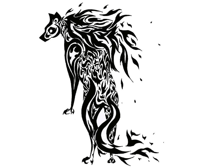 Majestic Wolf Tribal Tattoo Design Free Stock Vector Royalty Free  2298071803  Shutterstock