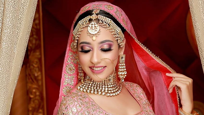 Look de mariée indienne Nikeet Dhillon 43332, mariée indienne Fond d'écran HD