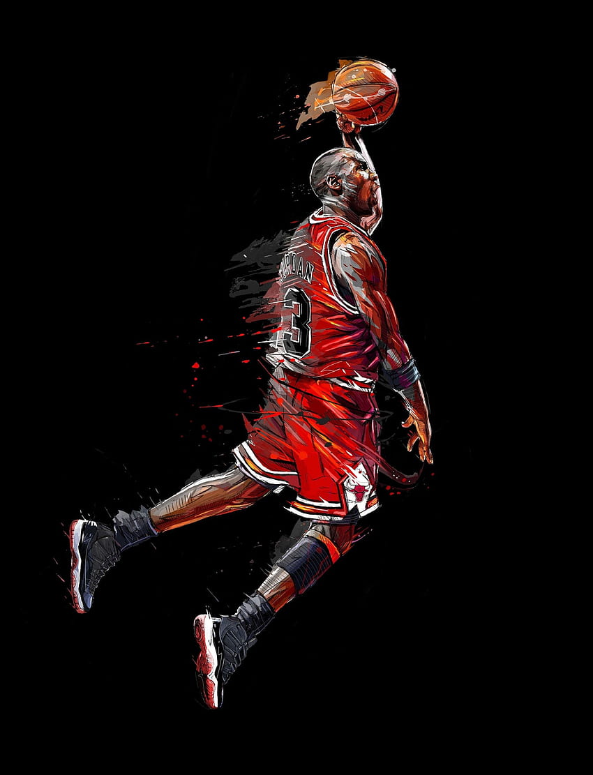 Майкъл Джордан, Баскетбол, Произведения на изкуството HD тапет за телефон