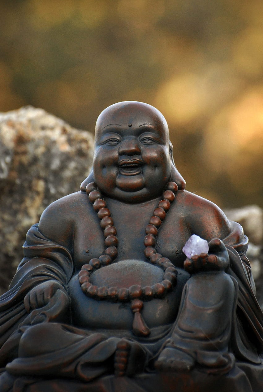 laughing buddha figurine HD phone wallpaper