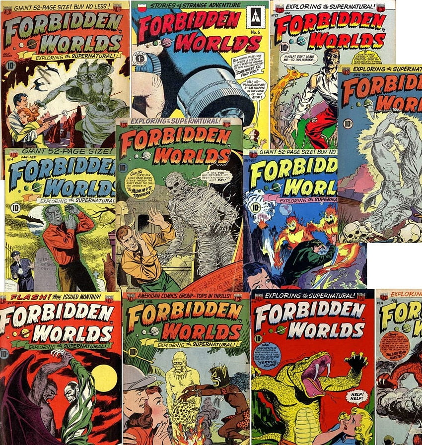 Golden Age Horror Comics the FORBIDDEN Words Complete Run of, Vintage Horror Comic fondo de pantalla del teléfono