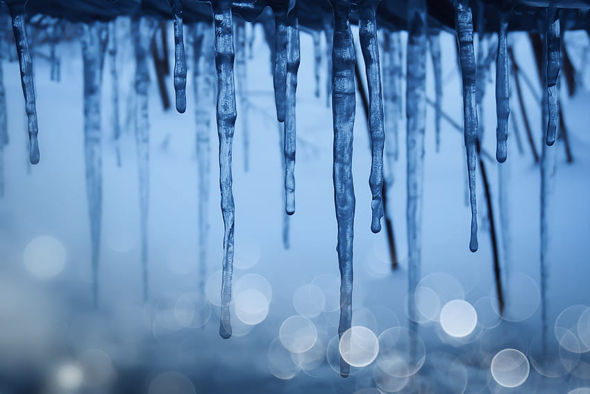 ฤดูหนาว น้ำแข็ง มาโคร แสงจ้า แช่แข็ง โบเก้ โบเก้ หยาดน้ำแข็ง วอลล์เปเปอร์ HD