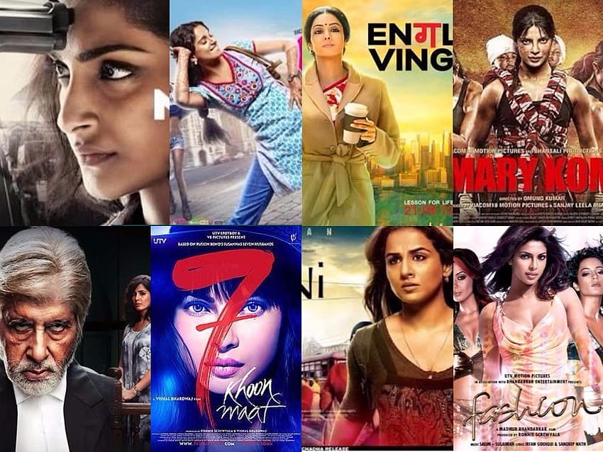 Film incentrati sulle donne che hanno preso d'assalto il collage di film di Bollywood Sfondo HD