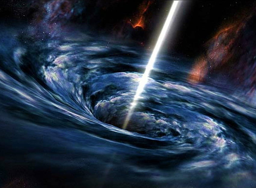 Black Hole With Gamma Ray Beam, beautiful, digital, abstract, art HD wallpaper