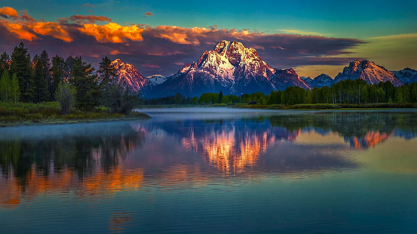 Alam, Langit, Pegunungan, Danau, Refleksi Wallpaper HD
