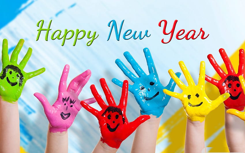 Frohes neues Jahr, frohes neues Jahr Kinder HD-Hintergrundbild
