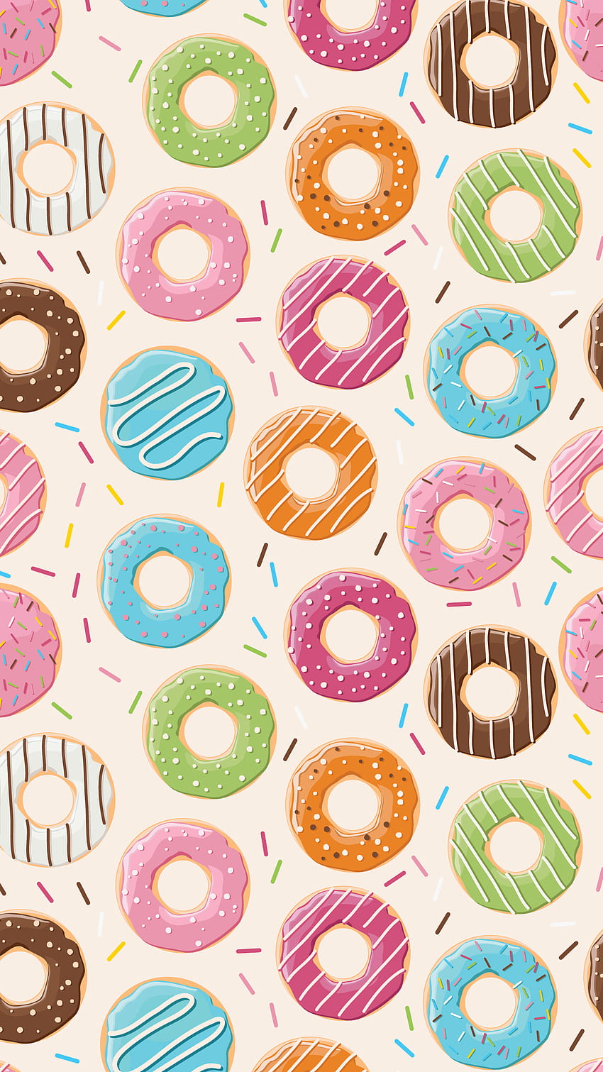 Donut . Papel de parede, Papel de parede cor de rosa, Papel de parede de abacaxi, Donut-Muster HD-Handy-Hintergrundbild