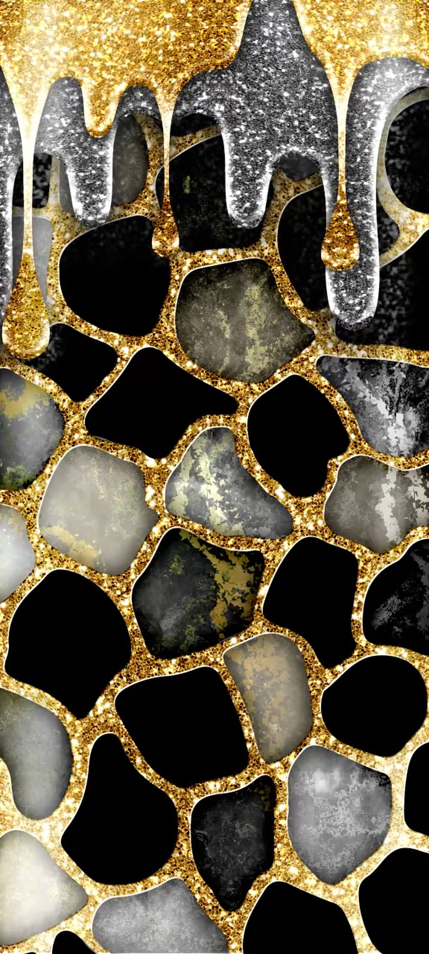 Emas Pola perak, sarang lebah, premium, Mewah, ringan, logam, warna-warni wallpaper ponsel HD