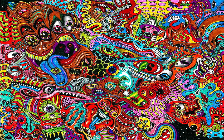 Vector, , Drawing, Colorful, Colourful, Surrealism, Psychedelic, Psychedelics HD wallpaper
