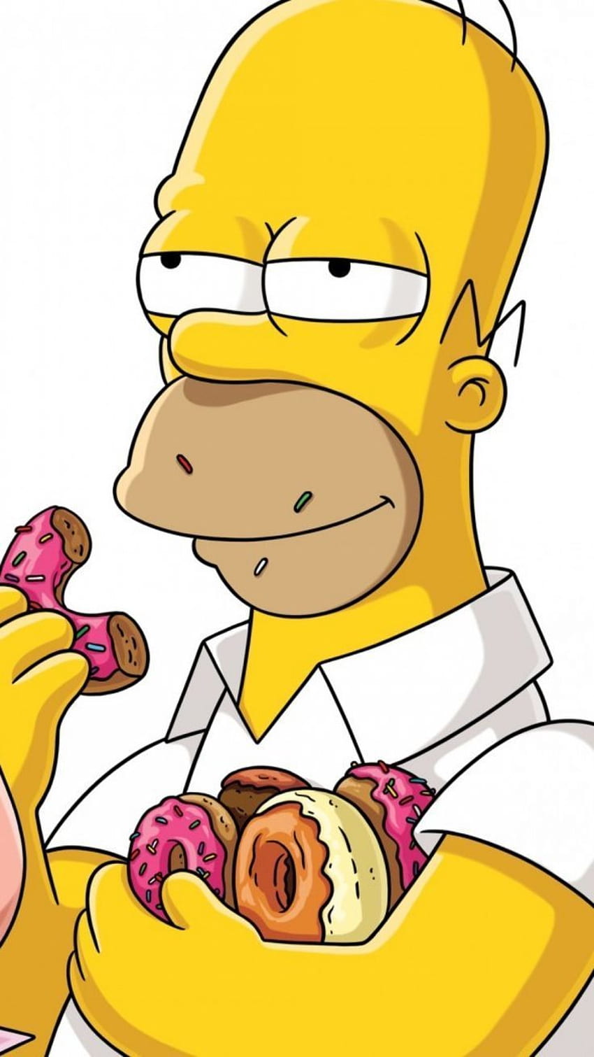 Homer Simpson isst Donuts. Simpson iphone, Simpsons drawings, Homer simpson HD phone wallpaper