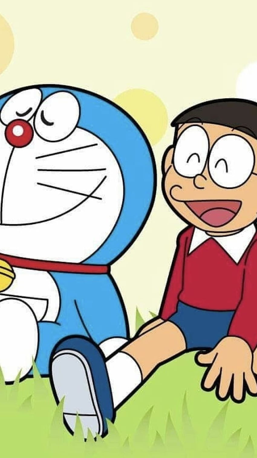 Nobita Doraemon, Grass Background, happy, nobita HD phone wallpaper | Pxfuel