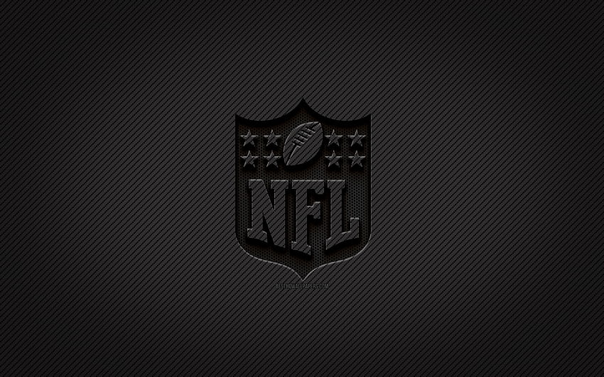 NFL カーボン ロゴ、グランジ アート、カーボン背景、クリエイティブ、NFL ブラック ロゴ、ナショナル フットボール リーグ、NFL ロゴ、NFL 高画質の壁紙