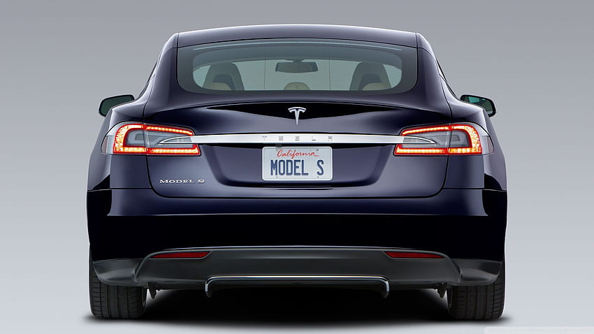 Tesla Model S in Blue, Rear Ultra Background for U TV : Tablet : Smartphone HD wallpaper