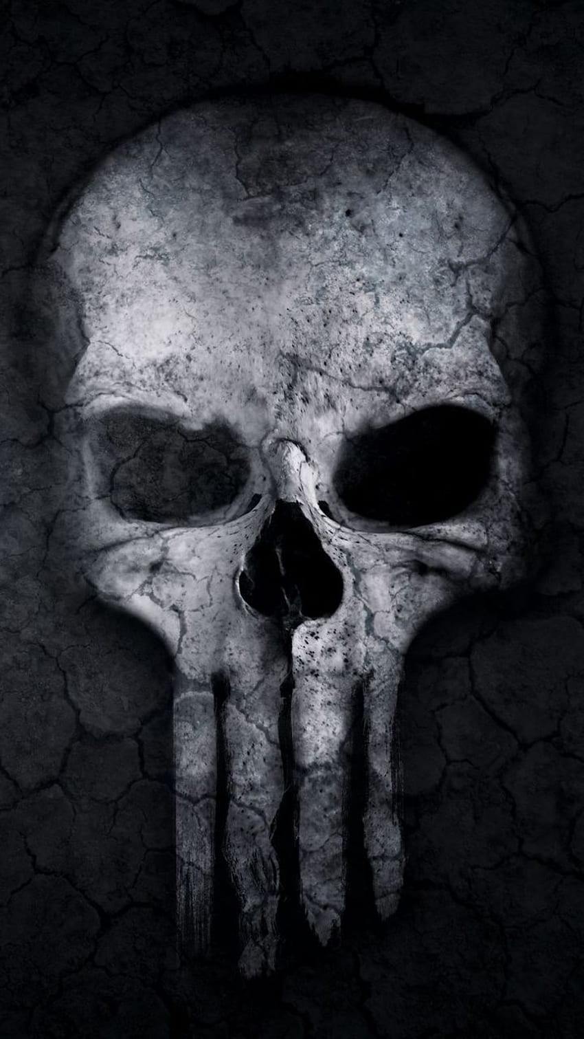 sombre, crâne, logo, punisseur, Crâne Samsung Galaxy Fond d'écran de téléphone HD