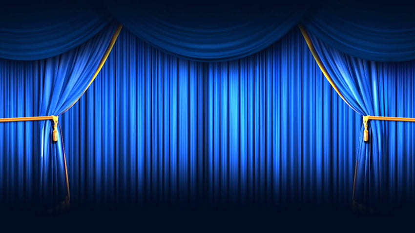 Bühnenvorhang, blauer Vorhang HD-Hintergrundbild