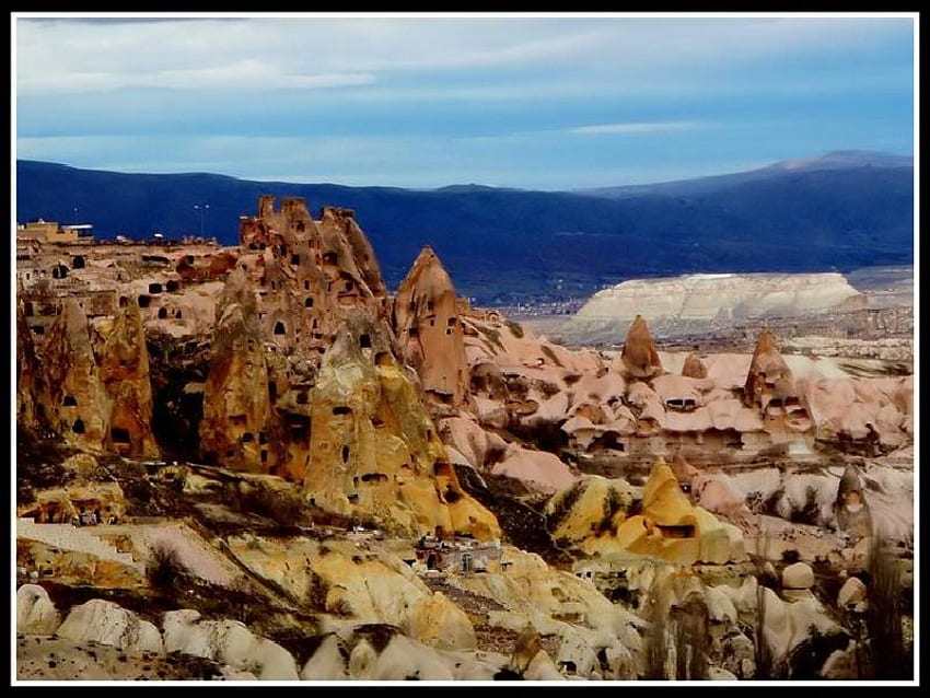 un'altra vista della cappadocia, tacchino, cappodocia, tacchino, camino della fata Sfondo HD