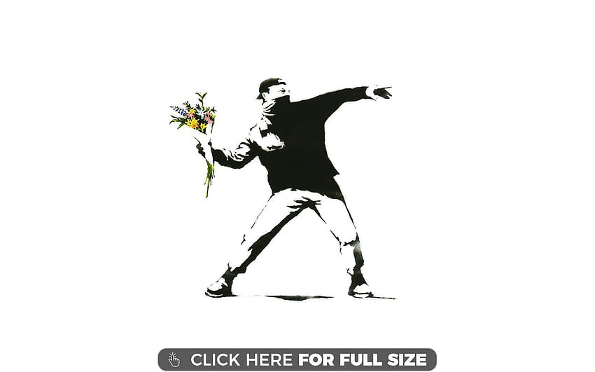 Miotacz kwiatów. Banksy, sztuka Banksy'ego, ilustracja kwiatowa Tapeta HD