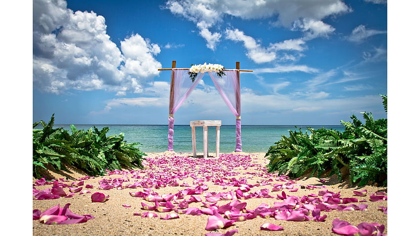 de boda en la playa Boda en la playa caribeña inspiradora fondo de pantalla