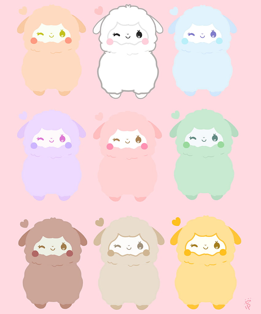 Prince Insomniac: Pastel Rainbow Alpaca Stickers Are, Kawaii Cute Llama HD phone wallpaper