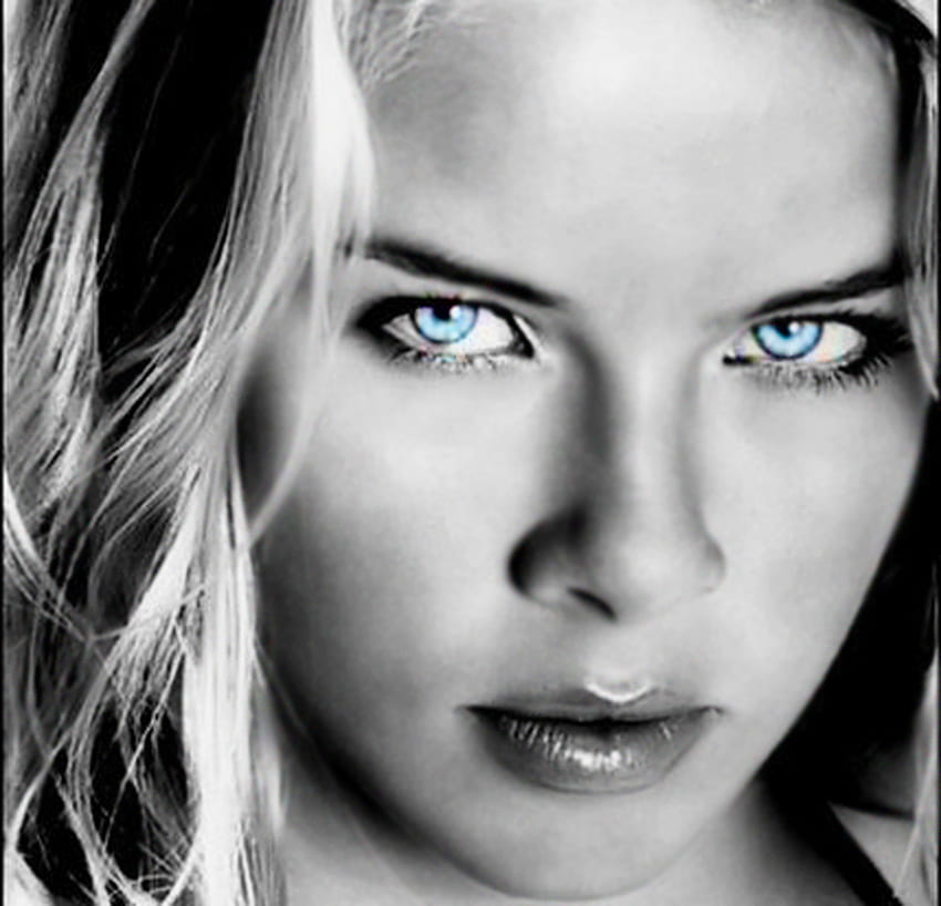 Olhos azuis, azul, modelo, olhos, rosto, lindo papel de parede HD