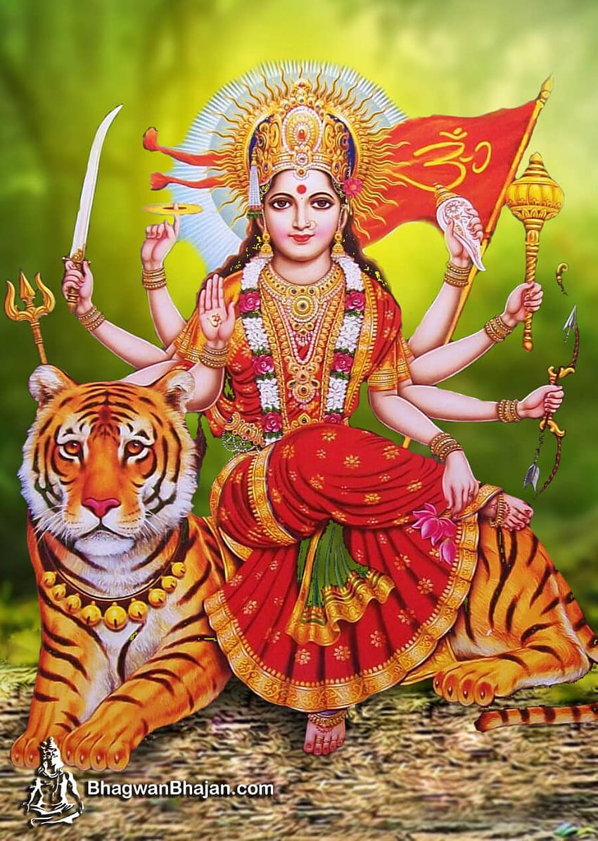 Maa Durga. Durga Mata. Durga Ji. Vektor Durga Mata wallpaper ponsel HD