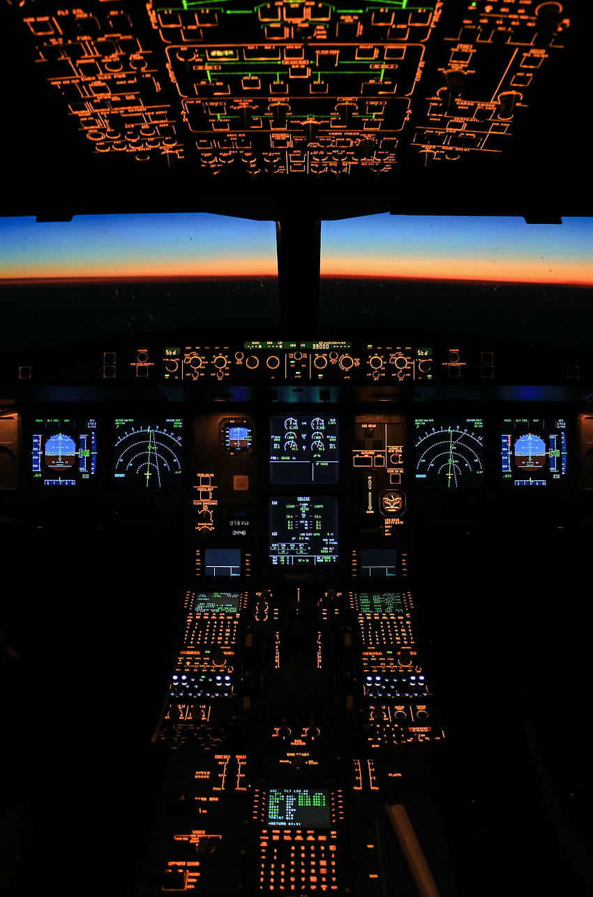 Evening, Plane, Airplane, Buttons, Technologies, Technology, Panel, Cabin, Display HD phone wallpaper
