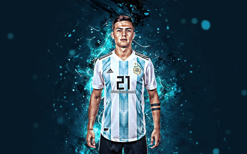 Paulo Dybala, , Argentina National Team, hoot, football stars, Dybala, soccer, footballers, neon lights, Argentinean football team for with resolution . High Quality HD wallpaper