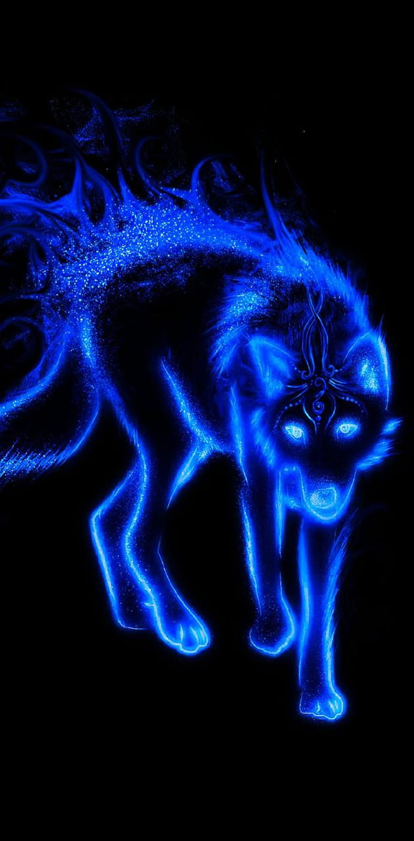 Fractal Blue Wolf Mousepad Wolf Neon Wolf Christmas - Etsy