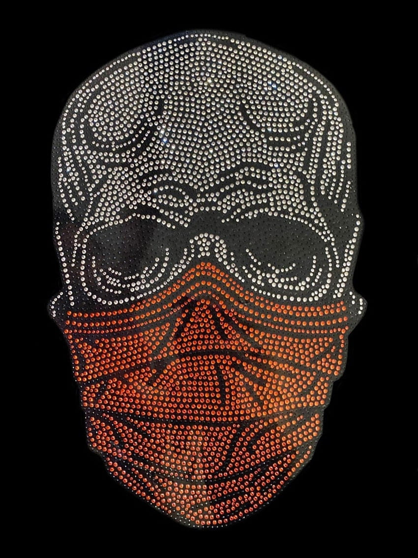 Orange Skull heat Transfer hot fix motif skull iron on, Cagoule HD phone wallpaper