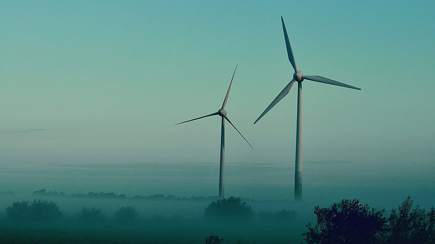 landscapes, windmills, renewable energy HD wallpaper