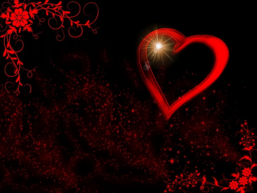 愛, 赤い花, 星, 美しさ, jacqelinela, 3 d, 抽象的な, 花, 美しい, 赤いハート, 星, かわいい, ジャケリン, 赤, 心, 素敵な, 赤い花, バレンタインデー 高画質の壁紙