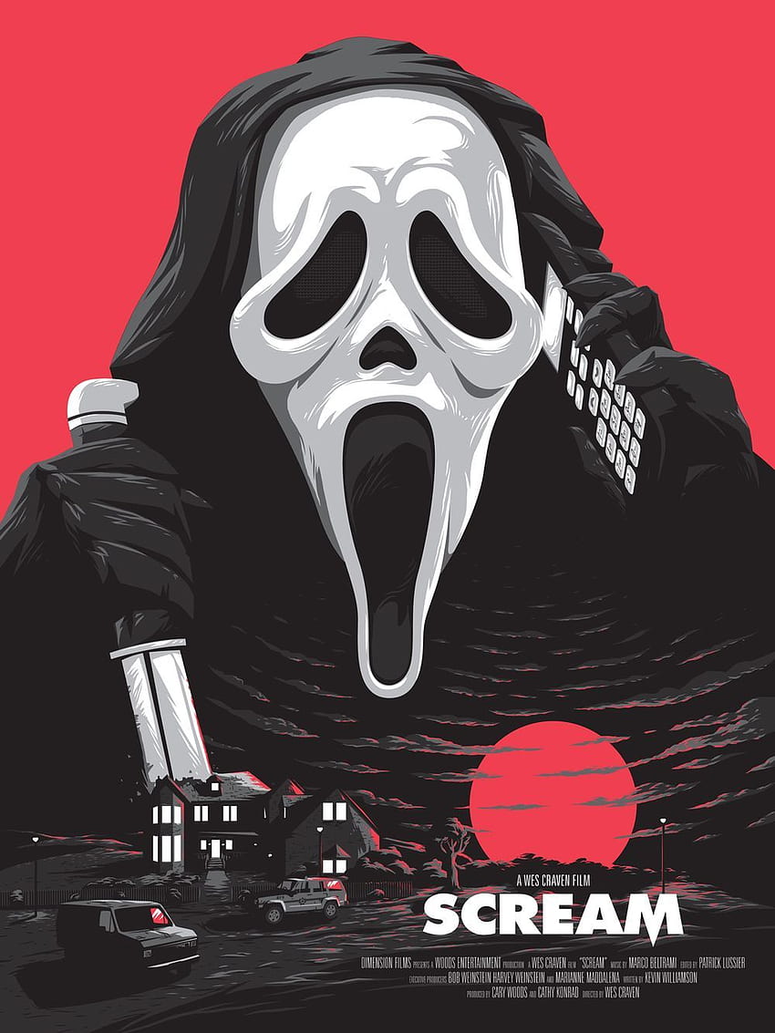 Krzyk (1996) [1000 x 1333]. Plakat filmowy Scream, plakaty horrorów, film Scream, Slasher Tapeta na telefon HD