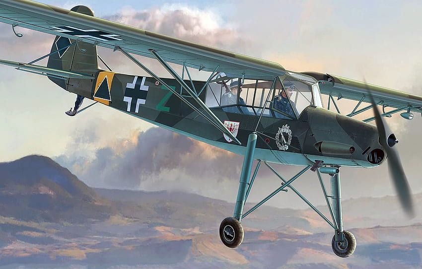scout, Luftwaffe, Fi 156, Fieseler, Storch, small German plane, liaison aircraft for , section авиация HD wallpaper