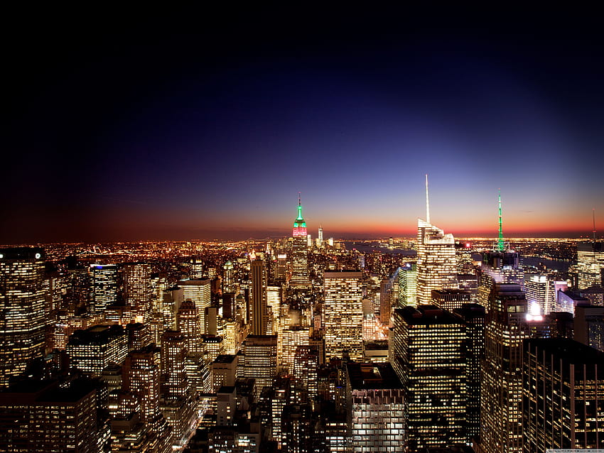 New York City At Night Ultra Background for : Multi Display, Dual ...