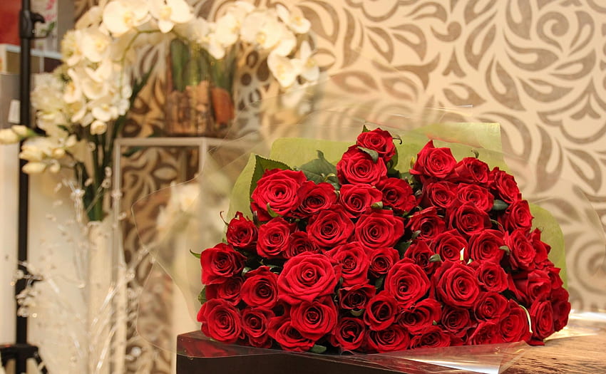 Kwiaty, róże, bukiet, wspaniały, szykowny Tapeta HD