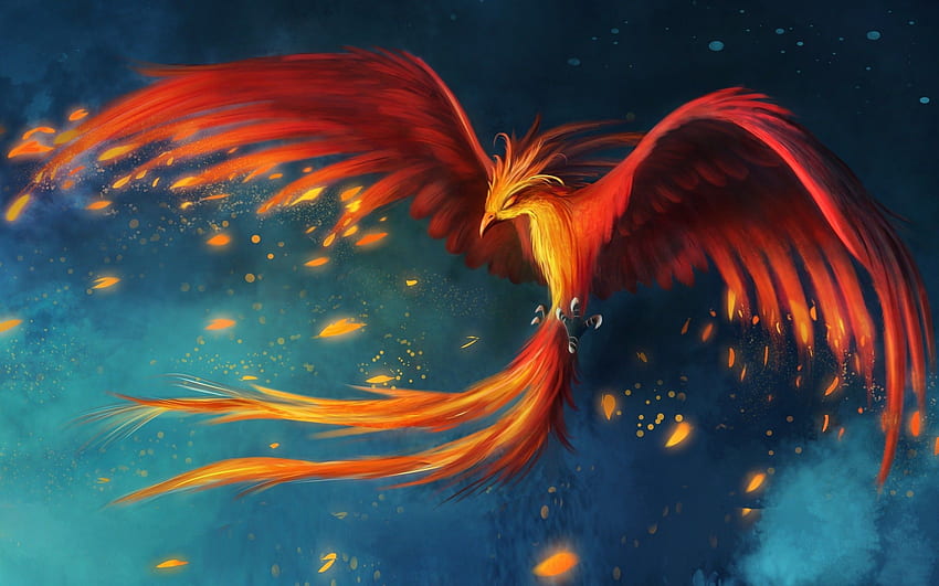 Arte della Fonica. Uccello Phoenix volo arte disegno. Pittura di Phoenix, Arte di Phoenix, Opera d'arte di Phoenix, Golden Phoenix Sfondo HD