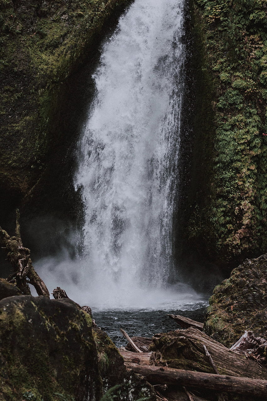 Nature, Water, Rock, Waterfall, Spray, Flow, Stream HD phone wallpaper